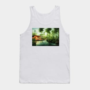 Beautiful river house in nature Tank Top